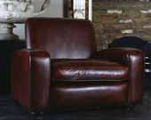 english 1950's leather sofa
